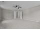 Spacious bedroom featuring neutral walls, carpet, and a ceiling fan for added comfort at 112 Roping Horn Way, Willow Springs, NC 27592