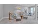 Sitting area with modern chairs, side table, and natural light at 129 Cofield Cir, Durham, NC 27707
