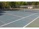 Community tennis court with net and view of the playground and picnic shelter at 1429 Sagamore Dr, Louisburg, NC 27549