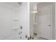 Shower and bath combination with white shower and bath walls at 20 Bold Dr, Youngsville, NC 27596