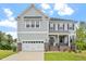 Charming two-story home with stone accents, gray siding, a two-car garage, and a beautifully landscaped front yard at 20 Bold Dr, Youngsville, NC 27596