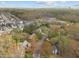 Wide aerial view of neighborhood streets lined with homes and mature trees at 3416 Cottonwood Dr, Durham, NC 27707