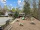 Community playground area with play structures, picnic tables, and mature trees at 3416 Cottonwood Dr, Durham, NC 27707