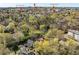 Aerial view of the home nestled in a wooded area, close to UNC, downtown Chapel Hill and Morehead Planetarium at 407A Hillsborough St, Chapel Hill, NC 27514