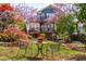 Inviting backyard with seating, lush landscaping, and a tranquil ambiance at 620 Wills Forest St, Raleigh, NC 27605