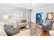 Spacious living room featuring hardwood floors, lots of natural light and comfortable furnishings at 620 Wills Forest St, Raleigh, NC 27605
