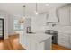 New kitchen with white cabinets and a kitchen island with a sink at 7950 Country Knoll Rd, Bahama, NC 27503