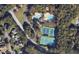 Overhead view of neighborhood amenities including a pool and tennis courts at 100 Lochberry Ln, Cary, NC 27518