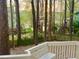 Beautiful backyard view from deck surrounded by natural landscape at 100 Lochberry Ln, Cary, NC 27518
