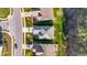 Birds-eye view of several houses, landscaping, and quiet suburban streets at 1301 Elliott Ridge Ln, Morrisville, NC 27560