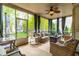Relaxing screened porch with comfortable seating and a view of the backyard at 240 Swann Trl, Clayton, NC 27527