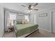 Bedroom featuring a queen bed with decorative pillows, and a ceiling fan at 25 S Treeline Dr, Spring Hope, NC 27882