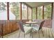 Relaxing screened porch with comfortable seating and a view of the surrounding trees at 2816 Delco Ct, Raleigh, NC 27610