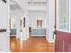 Grand foyer with beautiful hardwood floors, decorative columns, and an open floor plan at 286 Sea Mist Dr, Sanford, NC 27332