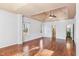 Spacious main bedroom features tray ceiling, ceiling fan, and two large windows at 286 Sea Mist Dr, Sanford, NC 27332