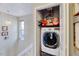 Convenient laundry area with stacked washer and dryer unit at 3923 Wendy Ln, Raleigh, NC 27606
