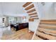 Inviting living room with stairs and slider to the backyard at 3923 Wendy Ln, Raleigh, NC 27606