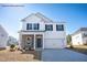 Charming two-story home with a stone facade and a two-car garage at 4012 Kingcraig Ln, Zebulon, NC 27597