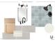 Bathroom three featuring a tiled shower, cabinetry, and black hardware at 5107 Hearth Dr, Raleigh, NC 27609