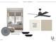Bedroom three featuring window bench and modern ceiling fan at 5107 Hearth Dr, Raleigh, NC 27609