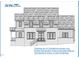 Exterior elevation drawing with front entry stairs and brick facade at 5107 Hearth Dr, Raleigh, NC 27609