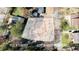 Aerial view of a proposed house and building footprint on Lot 6 in a wooded neighborhood at 5107 Hearth Dr, Raleigh, NC 27609
