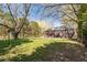 Expansive backyard featuring lush green grass and mature trees; perfect for recreation at 55 Lindsey St, Pittsboro, NC 27312
