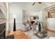 Inviting living room with hardwood floors, cozy seating, and seamless access to the dining area, perfect for entertaining at 924 Elbridge Dr, Raleigh, NC 27603
