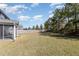 Spacious backyard featuring well-maintained lawn and mature trees in a peaceful setting at 110 White Burley Ct, Durham, NC 27703