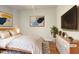 Serene main bedroom with modern decor, plush bedding, and ample natural light at 112 Old Bridge Ln, Chapel Hill, NC 27517