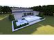 Rendering of a modern backyard featuring a pool, fire pit and landscaped areas perfect for entertaining at 1216 Barcroft Pl, Raleigh, NC 27615