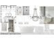 A primary bathroom design board with tile and a free standing tub at 1216 Barcroft Pl, Raleigh, NC 27615