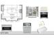 A kitchen design board with modern appliances and fixtures including a range, hood, sink and dishwasher at 1216 Barcroft Pl, Raleigh, NC 27615