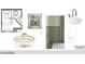 Powder room rendering showcasing wallpaper, faucet, lighting, and cabinet design at 1216 Barcroft Pl, Raleigh, NC 27615