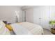 Bedroom view with ensuite bathroom and a large double door closet at 1613 Clayfire Dr, Cary, NC 27519