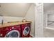 Laundry room with a washer, dryer, and folding counter at 2032 Stoneglen Ln, Raleigh, NC 27603