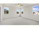 Bedroom featuring neutral carpet, natural light, and ceiling fan at 280 Providence Creek Dr, Fuquay Varina, NC 27526