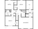 Upper-level floor plan showing bedrooms, bathrooms, laundry, and walk-in closets at 290 Shiloh Way, Mebane, NC 27302