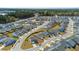 Expansive aerial view of a neighborhood showcasing the well-maintained homes and landscaping at 4102 Catfish Way, Durham, NC 27703
