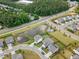 Aerial shot showcasing a neighborhood with serene ponds and lush greenery, promoting a tranquil and community-focused lifestyle at 4102 Catfish Way, Durham, NC 27703