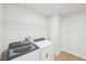 Well-equipped laundry room featuring a modern washer and dryer at 601 White Birch Ln, Angier, NC 27501