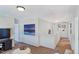 Upstairs hallway featuring neutral tones and modern decor at 61 Atherton Circle, Angier, NC 27501