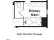 Detailed primary bathroom blueprint illustrating layout with Roman shower option at 766 Old Station Pointe, Angier, NC 27501