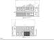 Blueprint of the front and rear elevation of the home at 766 Old Station Pointe, Angier, NC 27501