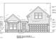 Front elevation showing architectural details, including siding, windows, garage, and roof design at 771 Old Station Pointe, Angier, NC 27501