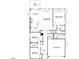 Detailed first floorplan illustrating the layout of the living spaces, bedrooms, kitchen, and garage at 771 Old Station Pointe, Angier, NC 27501