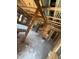 Interior view of home under renovation with exposed beams and studs at 1005 Chatham St, Sanford, NC 27330