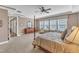 Spacious main bedroom featuring trey ceiling, sitting area, and ample closet space at 1038 Branwell Dr, Durham, NC 27703