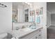 Bathroom featuring a vanity with a light gray countertop and decorative accents at 108 Birdie Ct, Rocky Mount, NC 27804