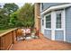 Cozy deck with outdoor seating and a view of the house exterior at 108 Birdie Ct, Rocky Mount, NC 27804